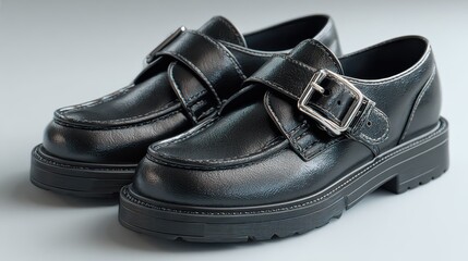 Stylish black shoes with buckle detail suitable for casual and formal occasions