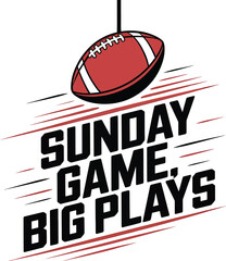 American football sunday game big plays isolated on transparent background