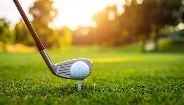 Golfing at Sunset A Perfect Tee Shot on a Lush Green Course