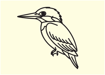 Obraz premium Kingfisher Line art Vector design