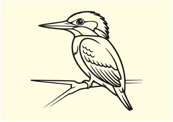 Fototapeta premium Kingfisher Line art Vector design