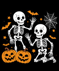 Funny Skeleton Book Floral Skull Halloween Lover