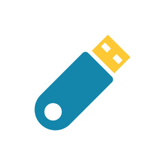  Flat style USB vector icon on white background