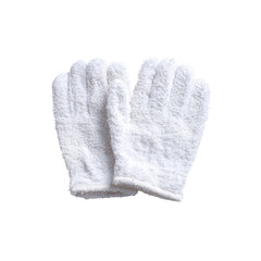 Pair of Soft White Terrycloth Gloves for Spa or Beauty Treatment