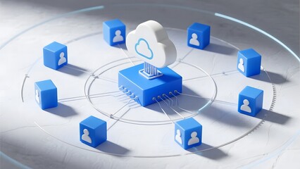 Cloud Computing Network with Centralized Data Storage and User Connections