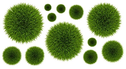 Green Grass Spheres: A Lush, Aerial View