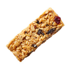 Fototapeta na wymiar A delicious and nutritious energy bar with peanuts and dried fruit perfect for a quick snack or a boost of energy during activities