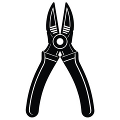 Pliers isolated on white background metal hand tool for repair and construction