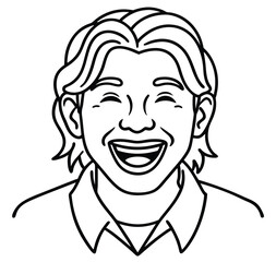 Black and white vector drawing of an old man's face with a thoughtful expression