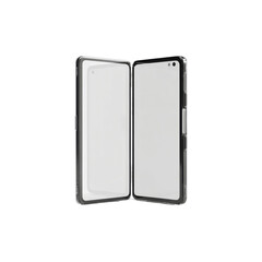 Open Folded Smartphone Mockup -  Modern Technology Device Isolated on White Background