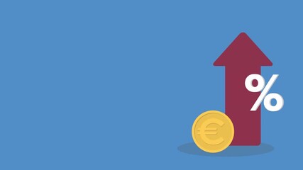 Increased income or revenue, capital gain, increased sales turnover, Euro and arrow with percentage sign	 - Powered by Adobe