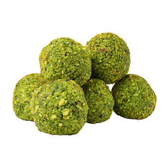 Fototapeta premium A tantalizing stack of emerald - green falafel orbs each meticulously crafted with a textured surface beckoning with savory delights
