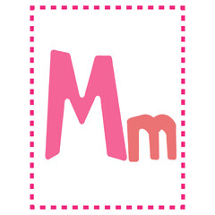 Cartoon alphabet letters vector for kids Mm