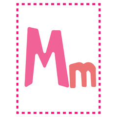 Cartoon alphabet letters vector for kids Mm