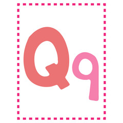 Cartoon alphabet letters vector for kids Qq