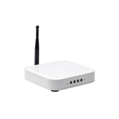 Modern White Wireless Router with Antenna - High-Speed Internet Device