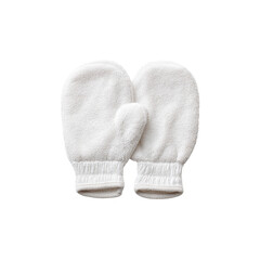 Soft White Cotton Exfoliating Bath Mittens for Skincare