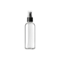 Clear Plastic Spray Bottle with Black Cap - Mockup for Product Design
