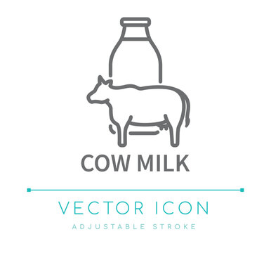 Cow Milk Line Icon