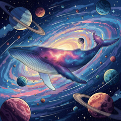 Cosmic Whale in Space