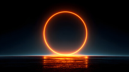 Matte background with glowing orange circle halo effect, clean and modern composition