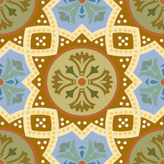 Vintage Floral patterns seamless background border embroidery ethnic batik retro. Flower motifs paisley batik. Blue silhouette watercolour flowers ikat design hand drawn. Vector illustration.