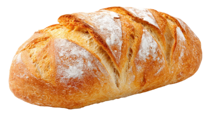 Freshly baked artisan bread with a golden crust and soft interior, perfect for sandwiches or enjoying alone. Ideal for showcasing culinary art and baking techniques.