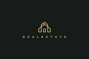 Minimal real estate line logo