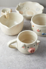 Set of Ceramic, stylish tableware, table decor