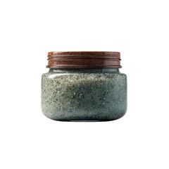 Green Sea Salt Scrub in Rustic Jar with Wooden Lid