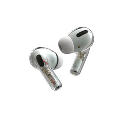 Transparent Wireless Earbuds, Floating Product Shot