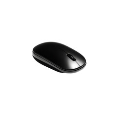 Sleek Black Wireless Computer Mouse on Black Background