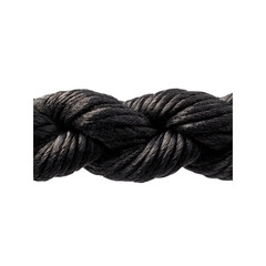 Close-up of Black Braided Rope Texture