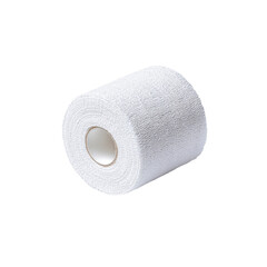 White Athletic Tape Roll Isolated on Black Background