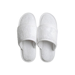 Pair of White Terry Cloth Slippers - Top View