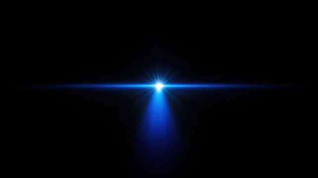 Blue light burst on a black background