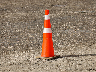 Orange Traffic Cone on Asphalt