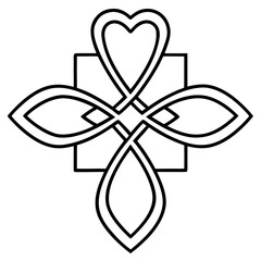 Faith and Love Symbol Outline Vector
