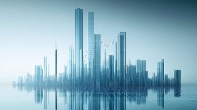 Abstract Cityscape of Data and Growth