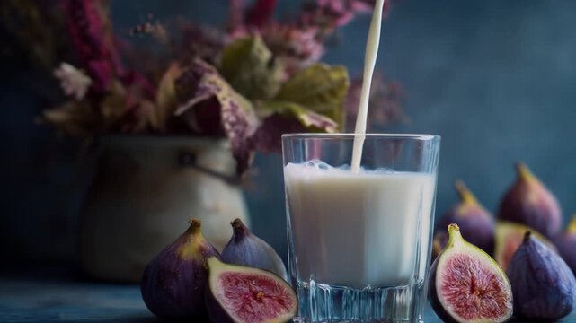 Milk and figs still life