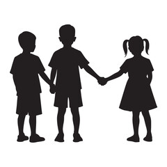 Vector silhouette illustration of a man and woman couple walking