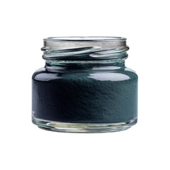 Glass Jar of Dark Teal Powder Pigment or Dye