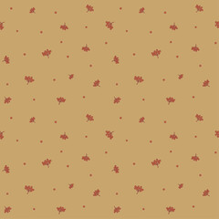 Seamless pattern of hand drawn rowens. Berries seamless pattern.