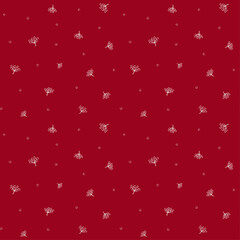Seamless pattern of hand drawn rowens. Berries seamless pattern. Outline berries seamless pattern.