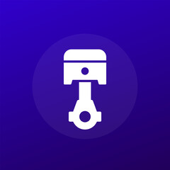 piston icon, engine or motor part vector pictogram