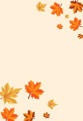 Autumn Frame with Colorful Maple Leaves