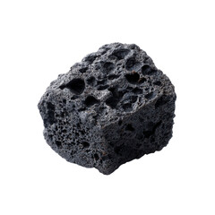 Isolated Dark Grey Volcanic Rock, Scoria or Pumice Stone Texture