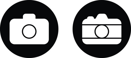 Camera icon set collection group in black flat and line style, photography device symbol pack, photo capture shoot equipment bundle, isolated on transparent background, vector illustration