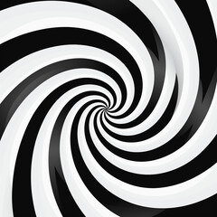 Fototapeta premium Hypnotic black and white spiral creates an endless optical illusion, drawing eyes into its depth.