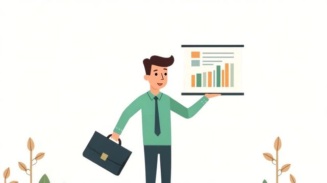 Flat Sustainability: Eco-Friendly Innovations & Resource Management for Long-Term Corporate Growth in Business Practices - A Cute Vector Illustration